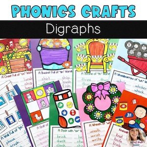Digraph Phonics Crafts: Elementary Phonics Activities (Digital Download)