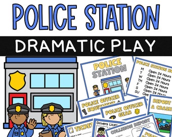 Polizeistation Dramatisches Spielzentrum / Rollenspiel / Grundschule / Homeschool / Früherziehung / Vorschule