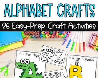 Uppercase Alphabet Crafts | Easy Prep Letter Crafts | Phonics Activities | Homeschool | Preschool | Kindergarten | First Grade