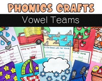 Vowel Teams Phonics Crafts / Phonics Activities / Elementary Phonics Practice