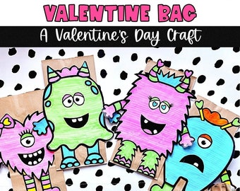 Valentines Day Bag / Build a Love Monster Bag Activity / Valentines Day Activity