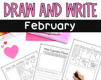 Op Valentijnsdag gerichte teken- en schrijfactiviteit (digitale download)