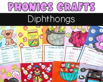 Diphthongs Phonics Crafts: Elementary Activities (Digital Download)