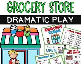 Lebensmittelgeschäft Dramatisches Spielzentrum / Rollenspiel / Grundschule / Homeschool / Frühes Lernen / Vorschule