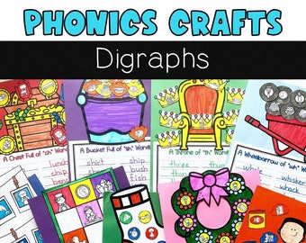 Digraph Phonics Crafts: Elementary Phonics Activities (Digital Download)