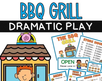 Grill Dramatic Play Center / Barbecue Grill / Rollenspiel / Grundschule / Homeschool / Frühes Lernen / Vorschule