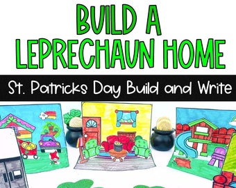 Leprechaun House Printable Activity: St. Patrick's Day Art & Writing (Digital Download)