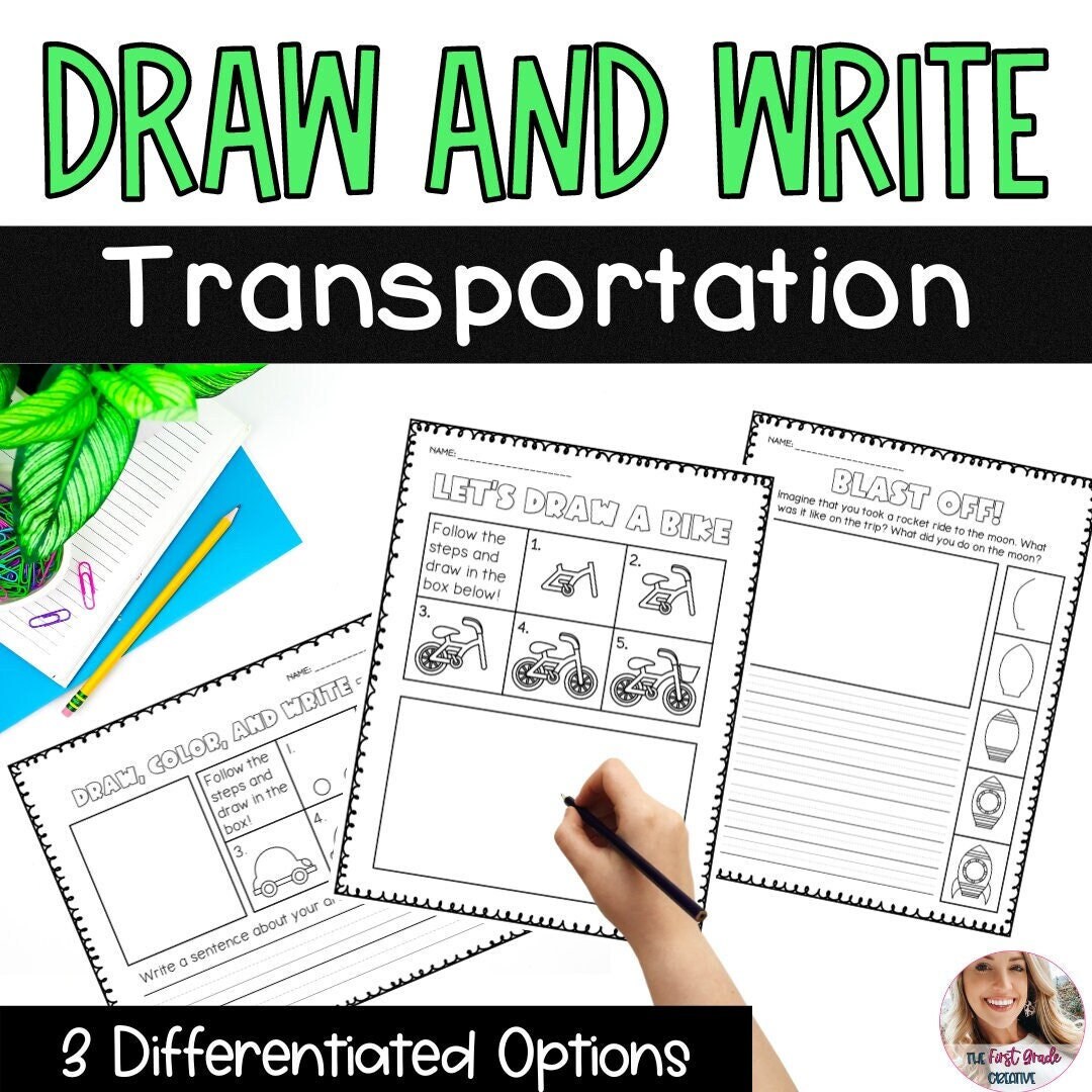 Transportation Directed Drawing and Writing Activity for Kids / Kids ...