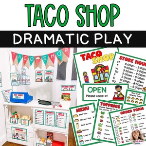 Taco Shop Dramatic Play Center / Pretend Play / Elementary School / Homeschool / Early Learning / Preschool