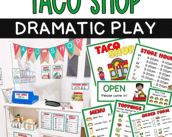 Taco Shop Dramatic Play Center / Pretend Play / Elementary School / Homeschool / Early Learning / Preschool
