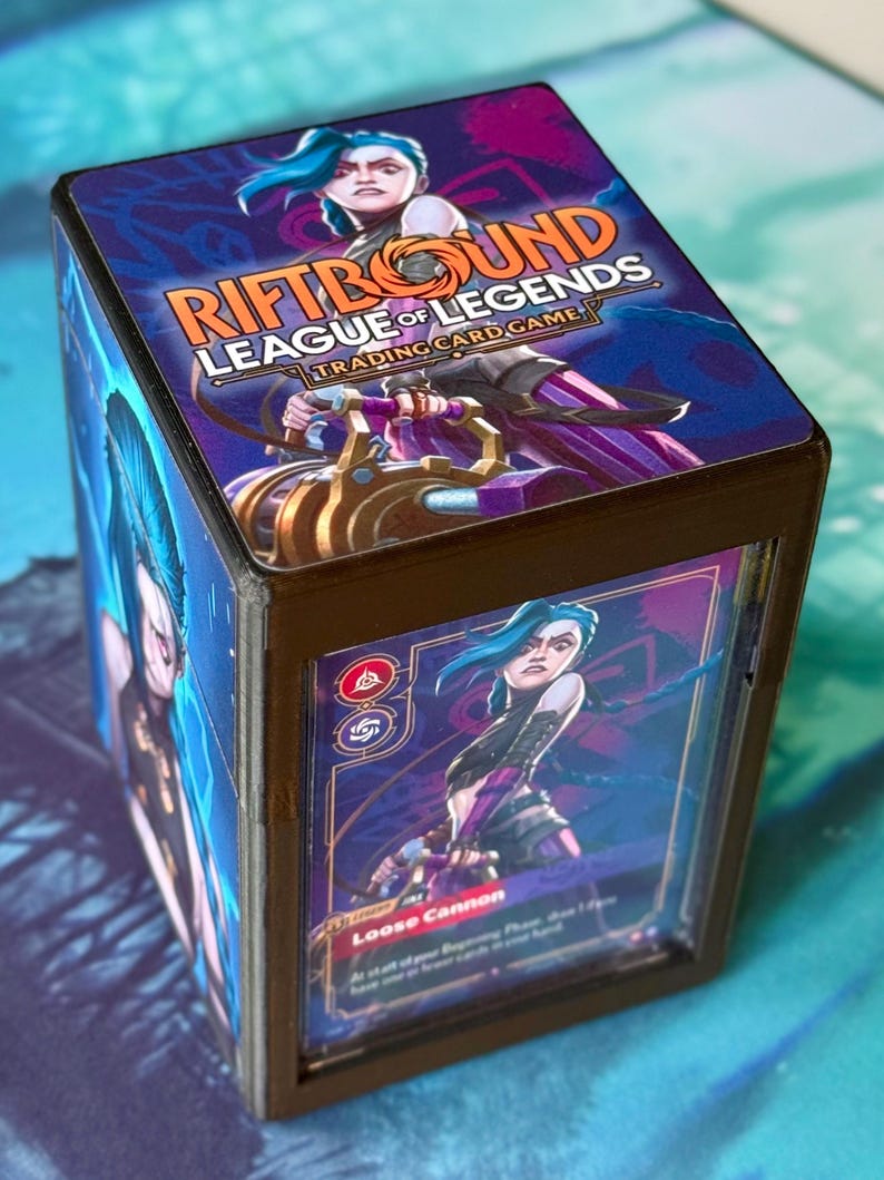 Green/blue Riftbound Background Riftbound Deckbox - Jinx - Etsy