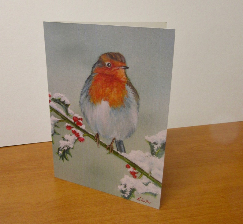 Snowy Robin Fine Art Christmas Card, Winter Greetings Card From an ...