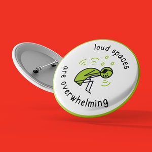 Autistic Button Badge | Noise Loud Sensory Sensitivity ADHD | Neurodiversity Neurodivergent Disability Pin | Autism Gifts |