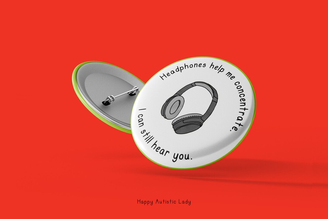 Noise-cancelling Headphones Button Badge Autistic Pin Badges ADHD Pin