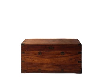 19th Century French Camphor Wooden Marine Chest