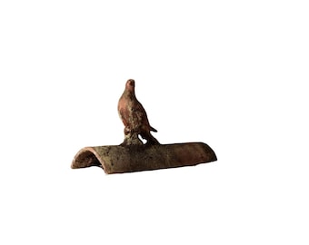 19th Century French Terracotta Roof Tile with Motif (E)