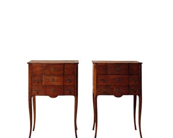 Early 21st Century French Walnut Beside Table (Set of 2)