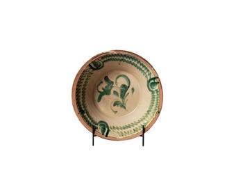 20th Century Spanish Pottery Bowl with Stand (A)