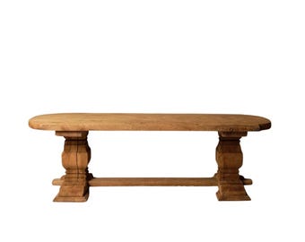 Early 20th Century French Oak Trestle Table