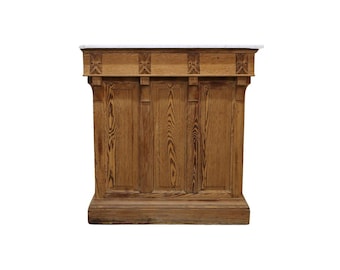 1900s French Wooden Bar with Marble Top