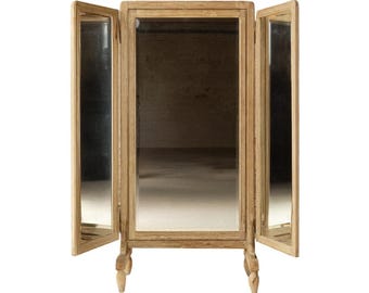19th Century French Oak Floor Mirror