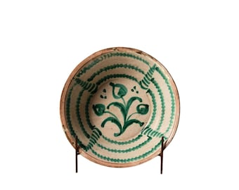 20th Century Spanish Pottery Bowl with Stand (B)