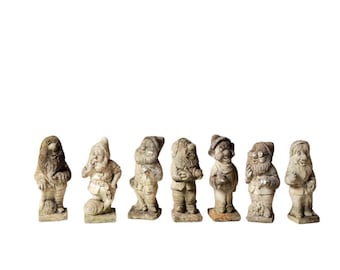 19th Century French Stone Seven Dwarfs Statues (Set of 7)