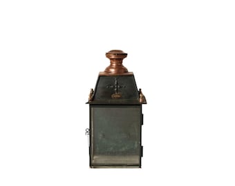19th Century French Iron Gas Green Lantern