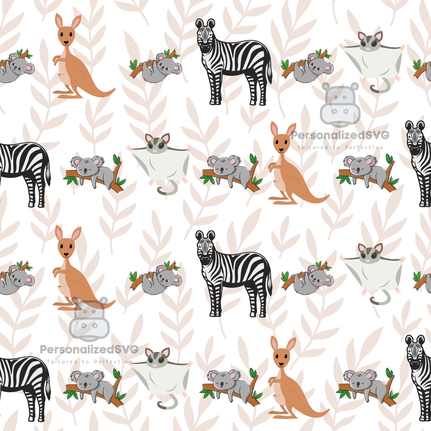 Safari SEAMLESS BUNDLE SVG, Png, Digital Pattern, Cricut, Instant ...