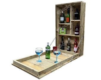 Treated Timber, Fold Out, Wall Mounted Drinks Bar, Garden Decoration, Cheap