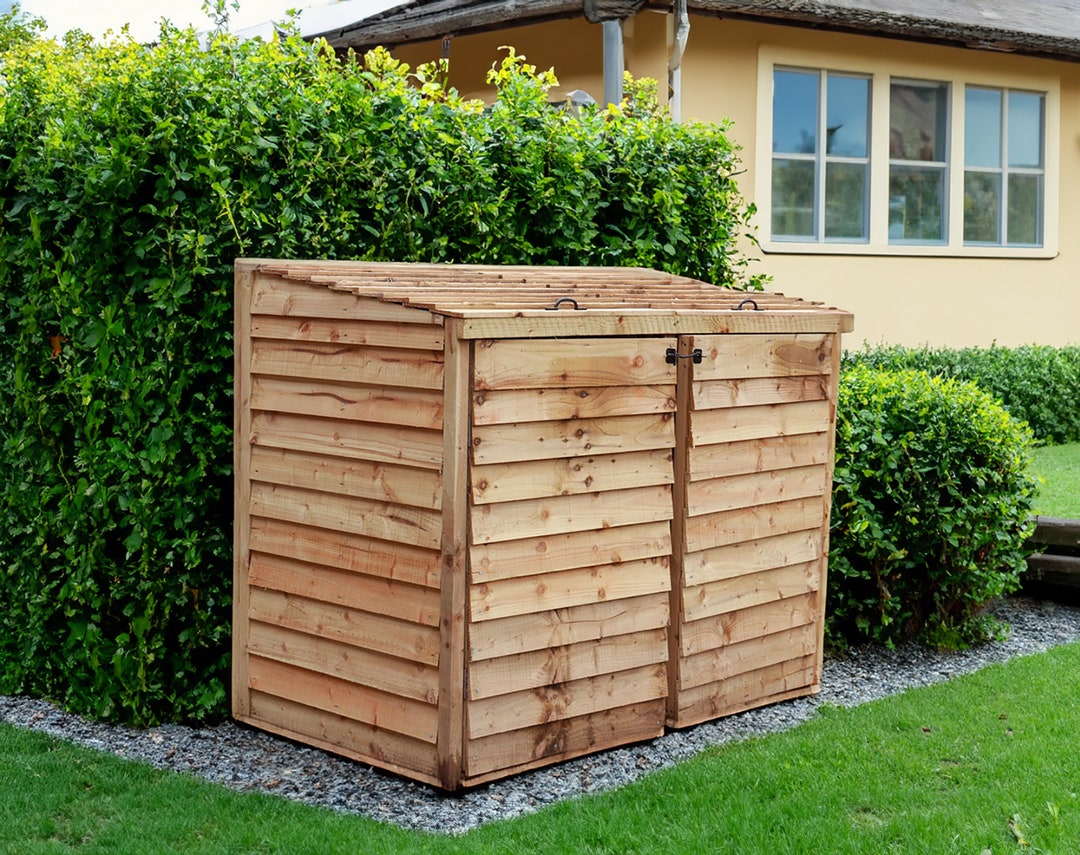 Double Bin Store, Treated Timber, 1.645m Wide X 1.35m High X 0.845m