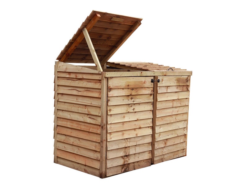 Double Bin Store Treated Timber 1.645m Wide X 1.35m High X Etsy UK