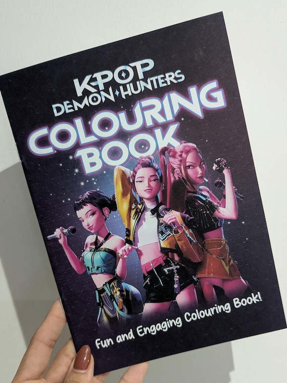 KPOP demon hunters colouring booklet. 16 pages of fun! | Huntrix colouring in A5