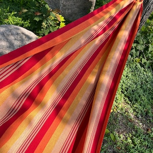 Handwoven Cotton Hammock with Polyester Ropes Boho Outdoor Hanging Bed Handmade Ecuadorian Hammock for Patio or Porch Durable Backyard Swing