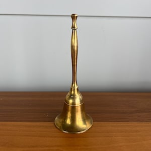 Vintage Brass Hand Bell Mid-Century Modern Decor