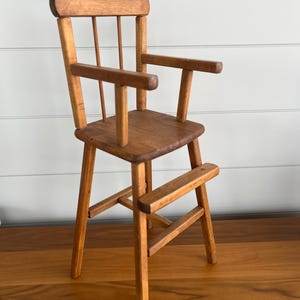 Vintage High Chair for Dolls Antique Wooden Children&#39;s Room Decor