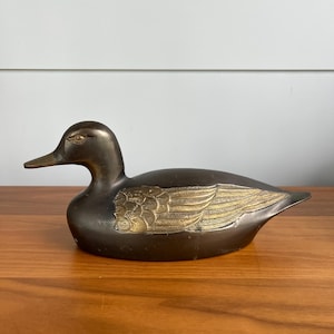 Medium Brass Duck Vintage Decor