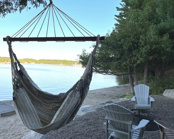 Kangaroo Hammock Chair Natural with Earth Tone Stripes