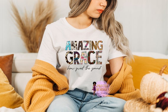 Amazing Grace Shirt/Direct to Transfer/Beige Shirt