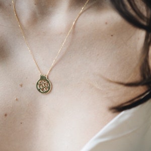 Gold plated Handmade Necklace,  Pomegranate Necklace for Women, Custom Pendant Jewelry, Minimalist Design Necklace, Gift for New Year,