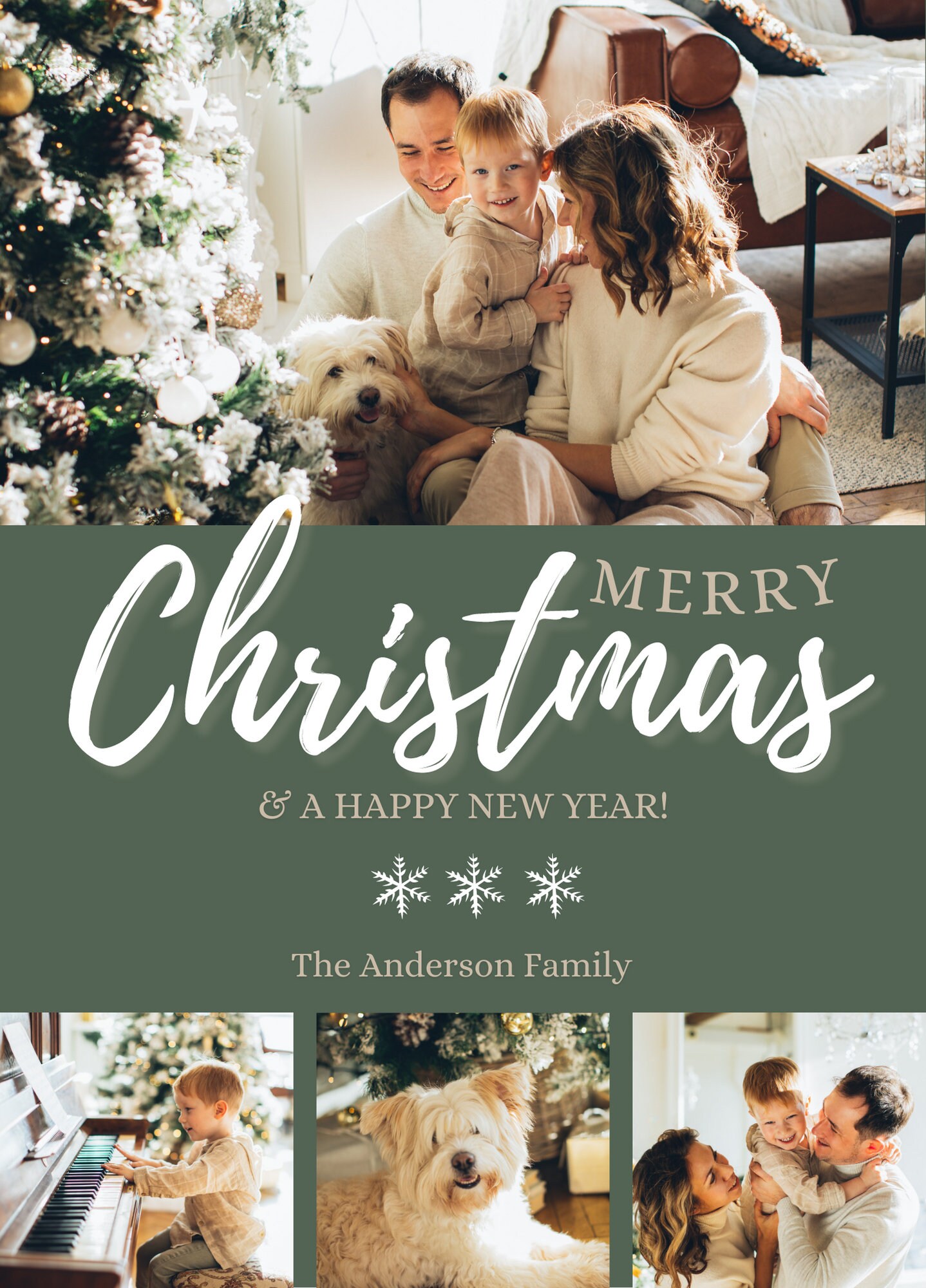Canva Christmas Card With Photo Template Printable Holiday Card ...