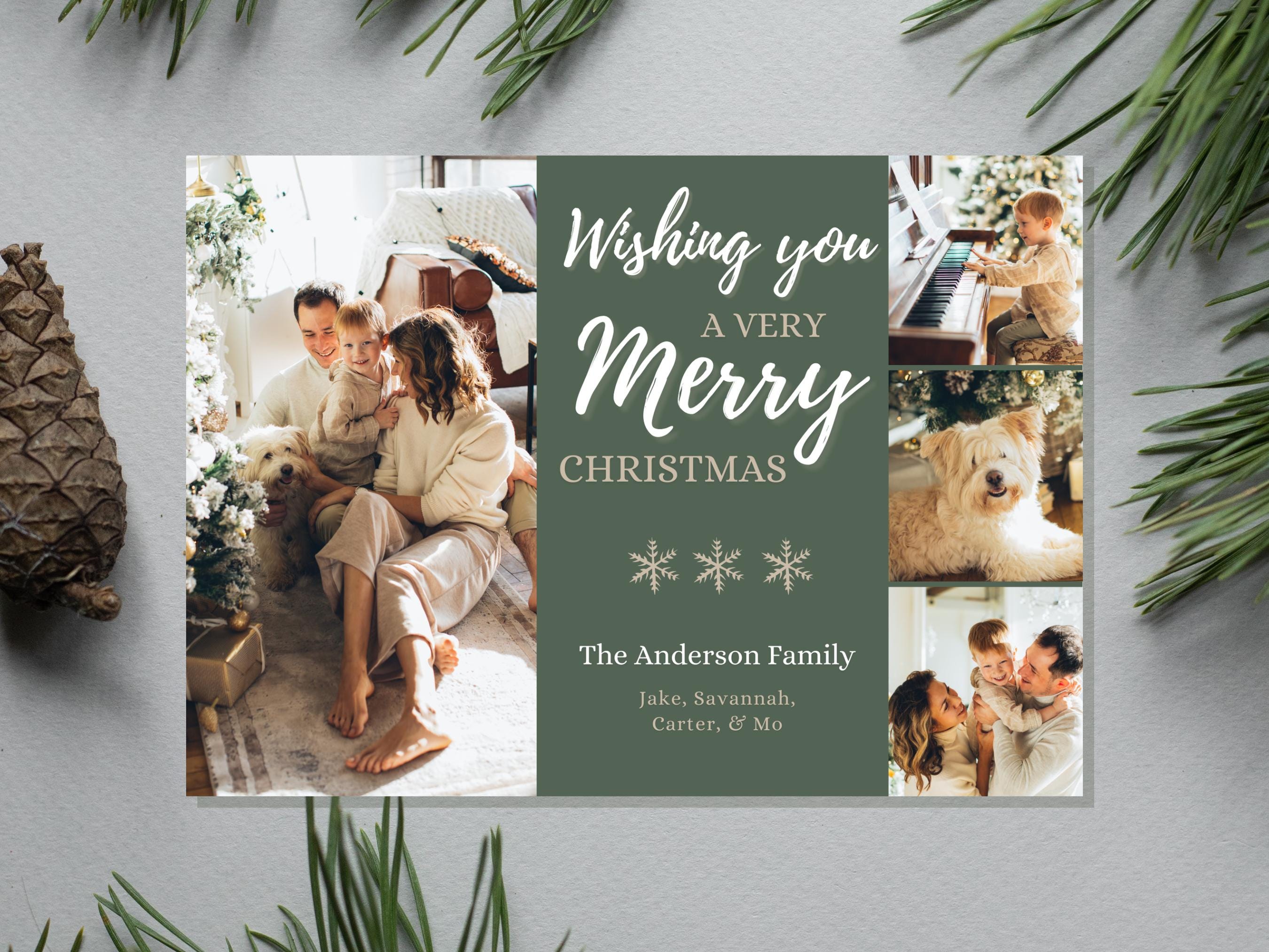 Canva Christmas Card With Photo Template Printable Holiday Card ...