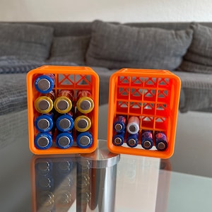 Bierkiste Batteriehalter Organizer - stapelbar | Batteriebox| Batteriekiste | Batterien aufbewahren | AA | AAA | 9V-Block | Geschenk
