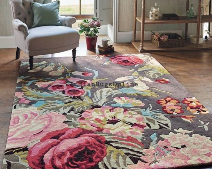 Antique Turkish Rug, Rug With Roses, Handmade Rug, Meditation Rug ...