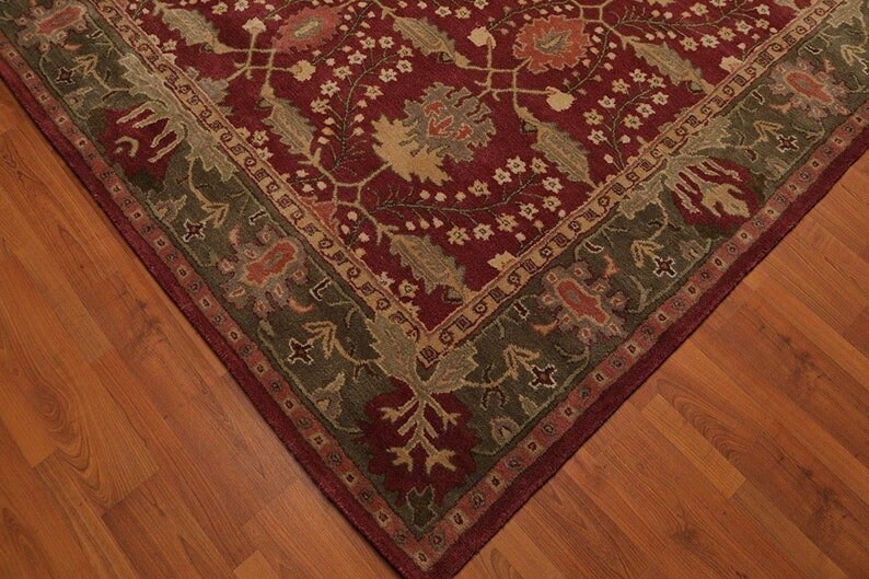 Franklin Red Persian Hand Tufted 5x8 8x10 9x12 Rugs 100 Etsy