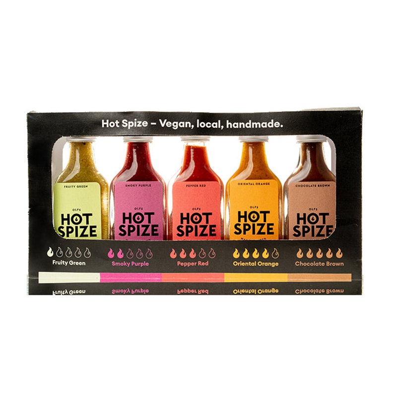 Olfs Hot Spize gift set, handmade, vegan chili sauce, from Hamburg. Perfect gift for a spicy barbecue image 1