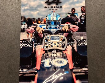 HWC Trading A4 Pierre Gasly Alpine Cadeaux imprimés photo autographe signée pour les fans de Formule 1 - A4