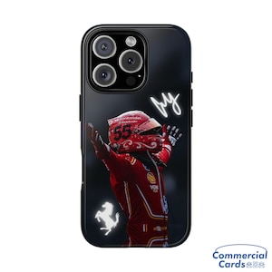 Carlos Sainz Phone Case, Ferrari F1 Case for iPhone 12 to 16, Racing Gift for F1 Fans, Motorsport Phone Cover, CS55 Grand Prix Case