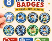 Printable Routine Badges for Kids – 8 Reward Badges PDF Instant Download