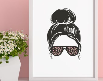 Mum-bun, Leopard love, digital print, printable art, wall art print, downloadable prints, housewarming idea, digital download